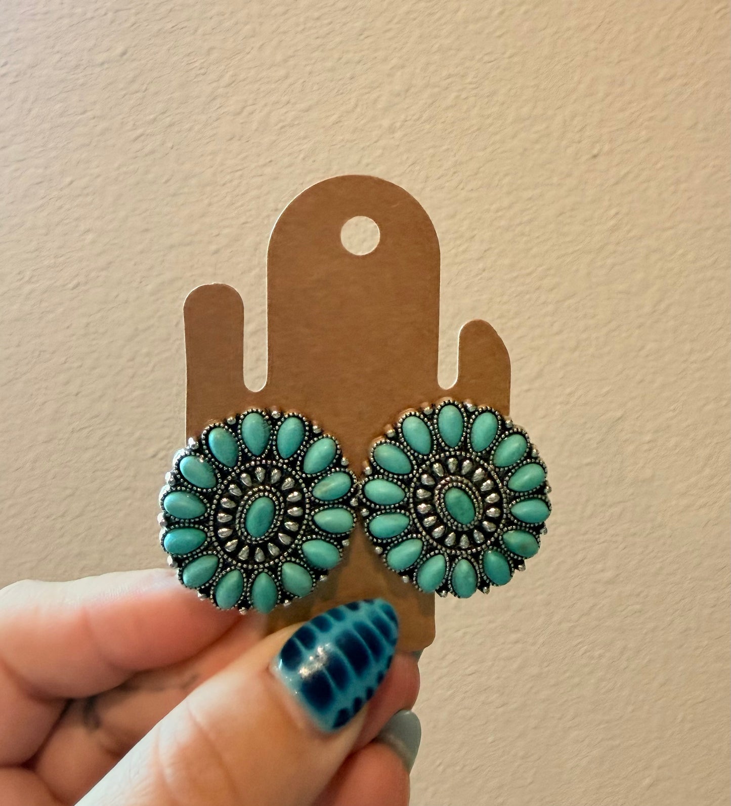 Turquoise Detailed Studs