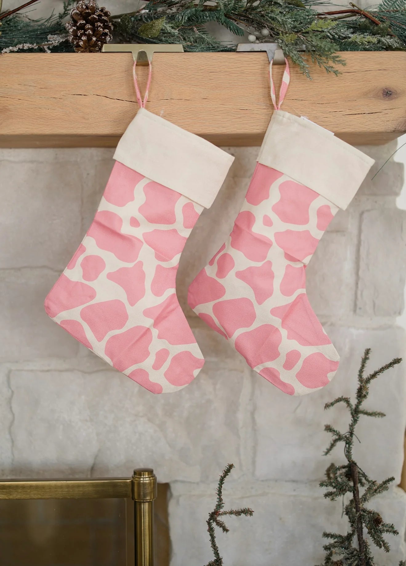 Pink Cowhide Stocking