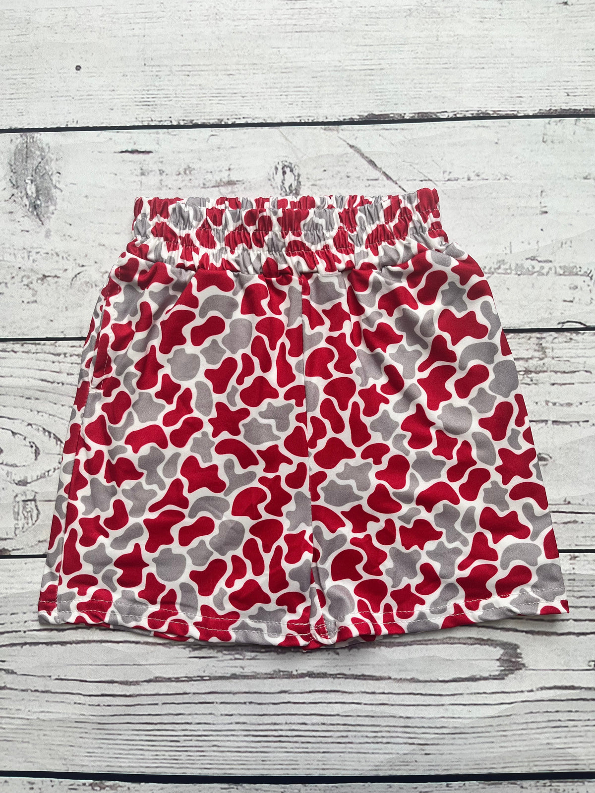 Red & Gray Camo Boy Shorts
