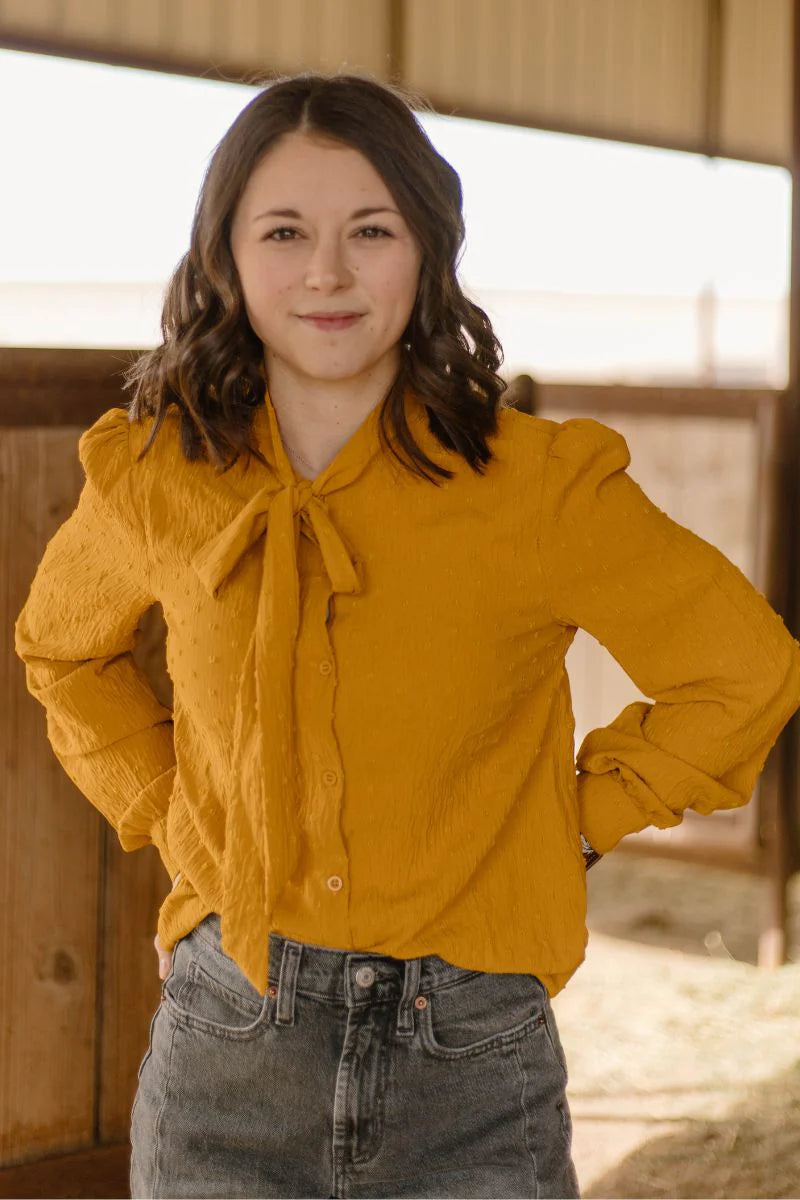 Business Babe Top in Gold