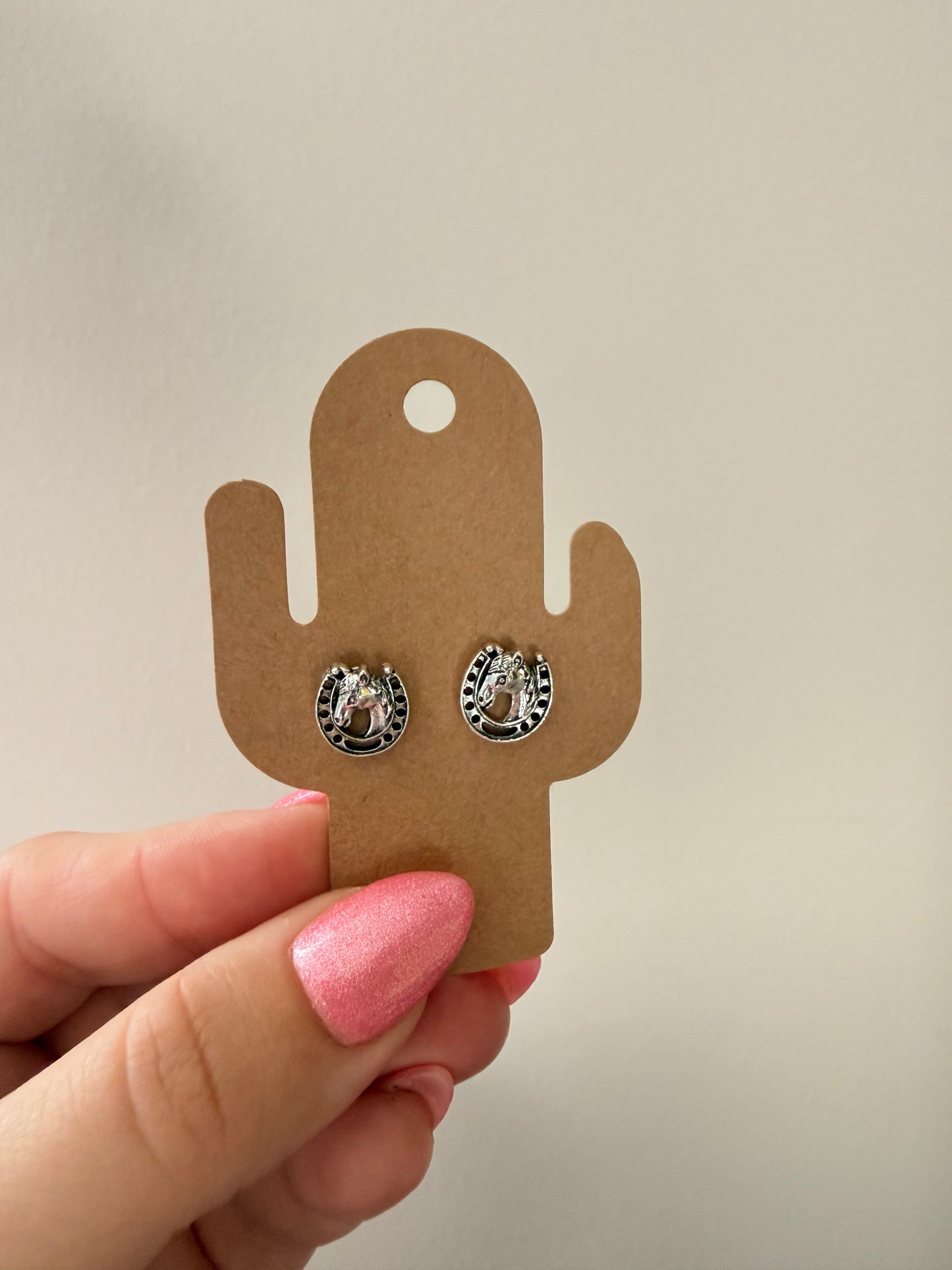 Horse & Horseshoe Stud Earrings