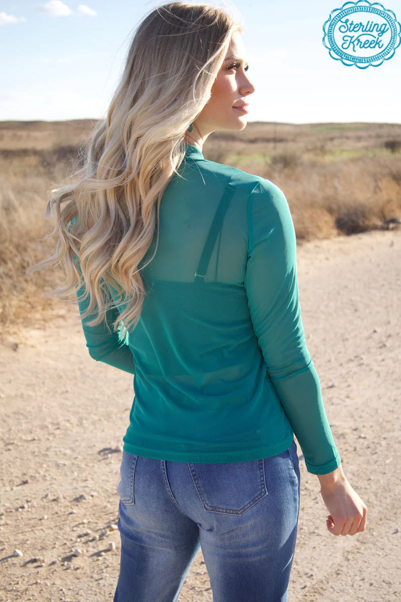 Meshed Out Turquoise Top
