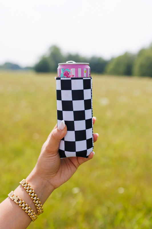 Checkered Skinny Koozie
