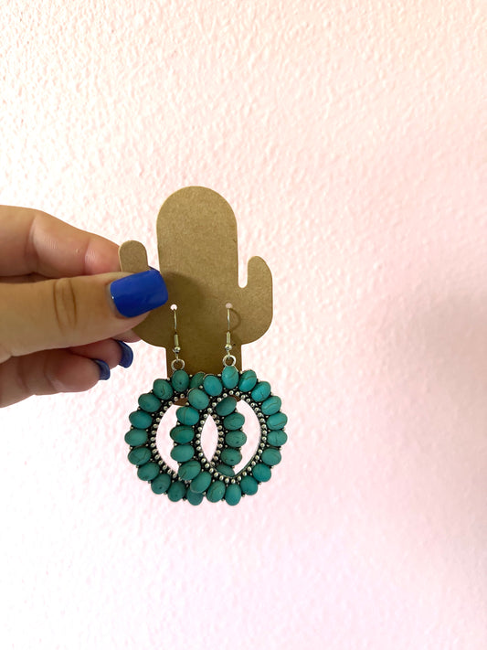 Turquoise Oval Western Earrings