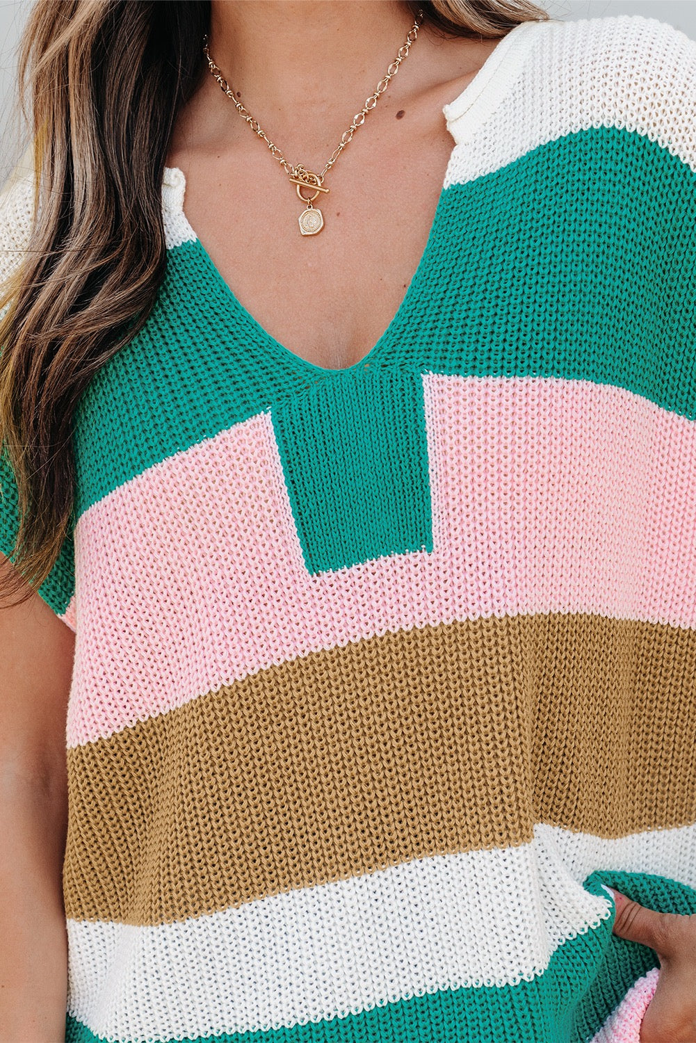 Retro Block Stripe Knit Top