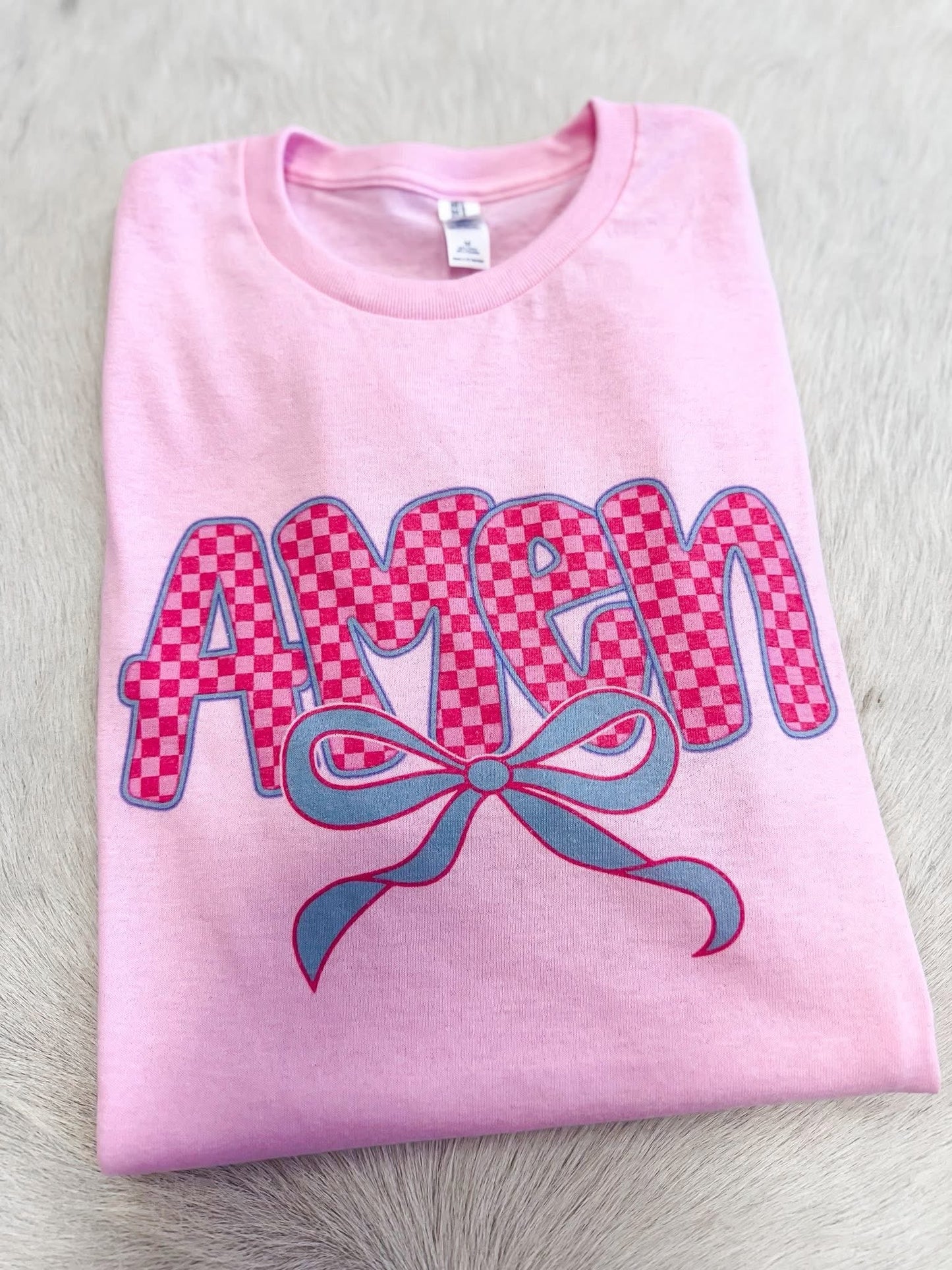Amen Checkered Pink Tee