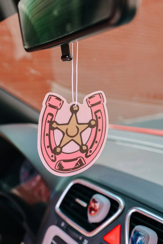 Pink Horseshoe Car Air Freshener