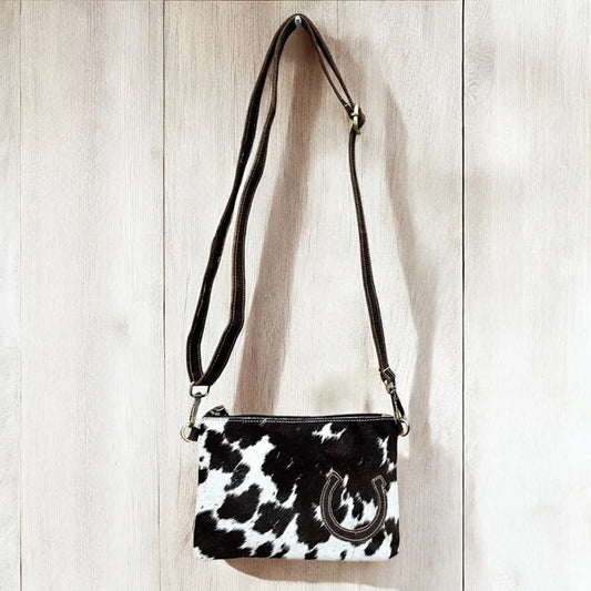 Horseshoe Cowhide Crossbody Purse