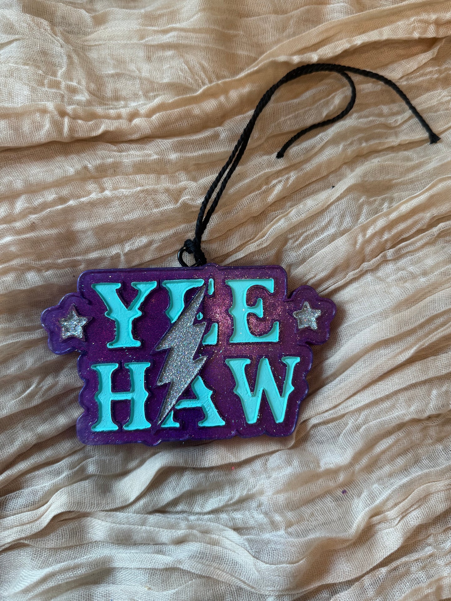 Yeehaw Bolt Purple & Teal Car Freshie