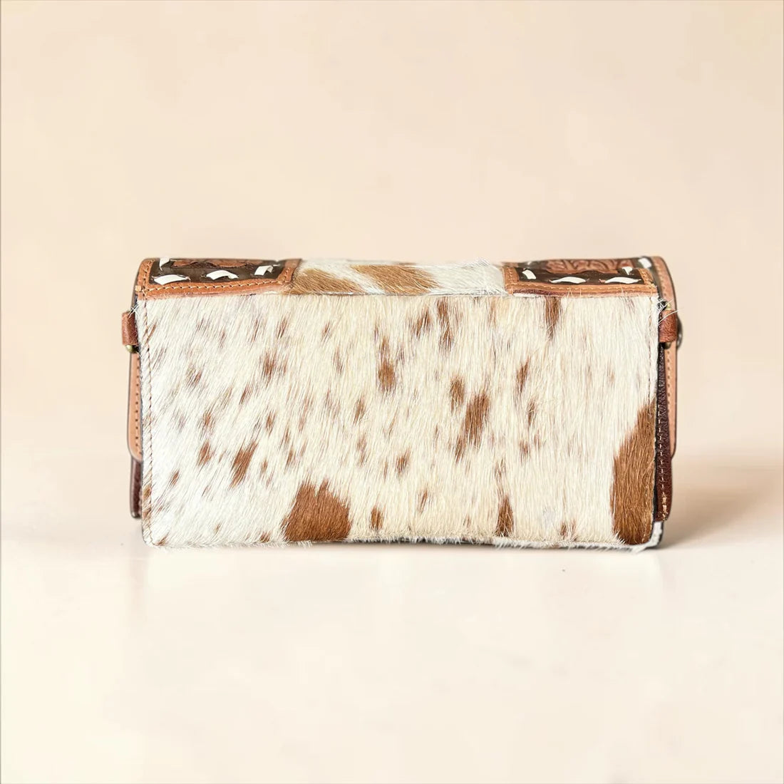 Brown Tooled Leather Wallet & Crossbody