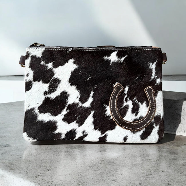 Horseshoe Cowhide Crossbody Purse