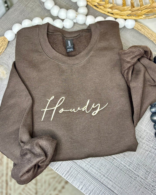 Howdy Embroidered Sweatshirt