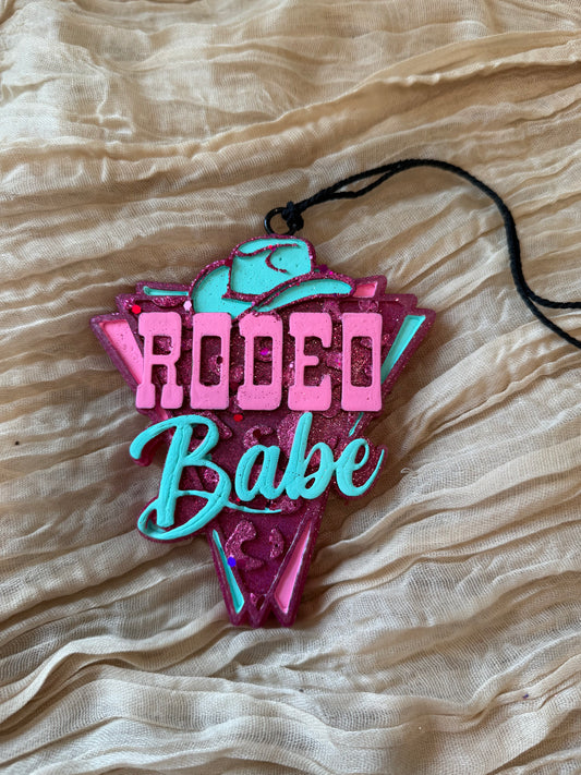 Pink & Teal Rodeo Babe Car Freshie