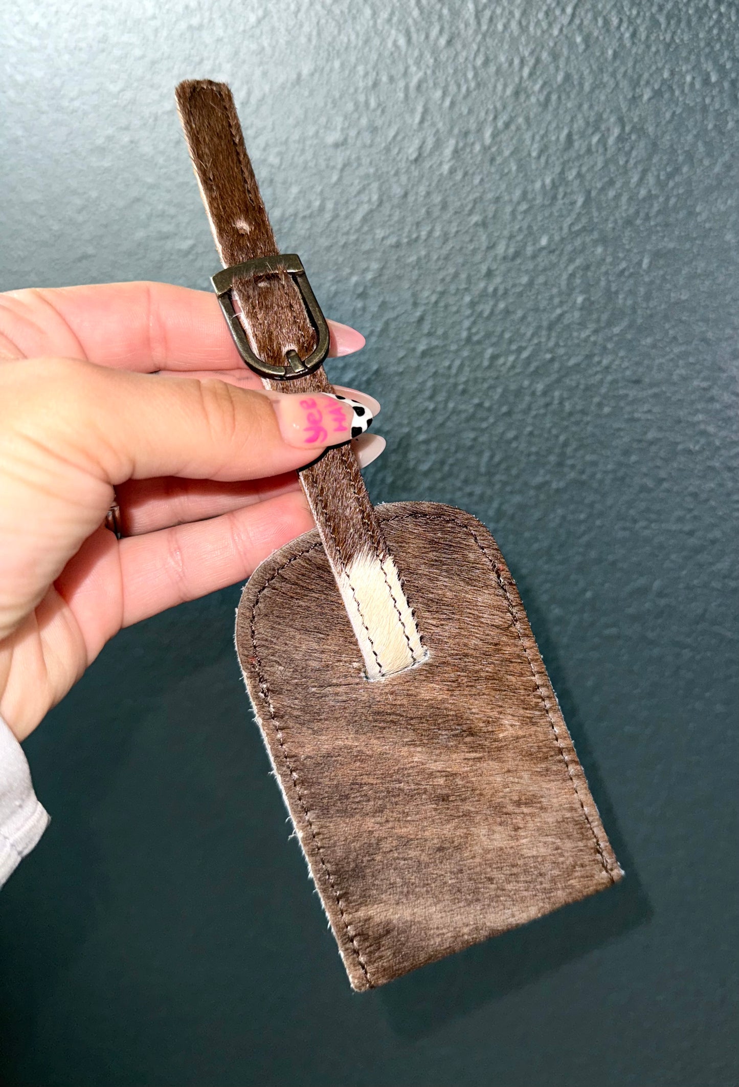 Cowhide Luggage Tag