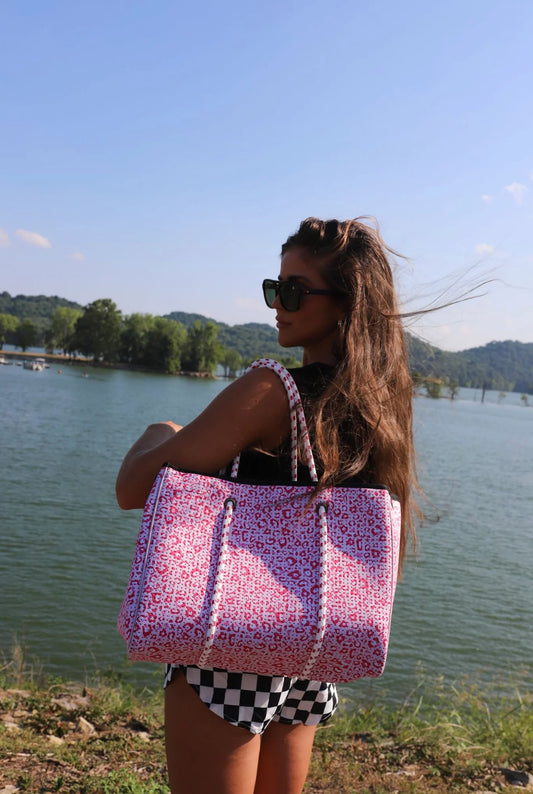 Pink Leopard Large Tote