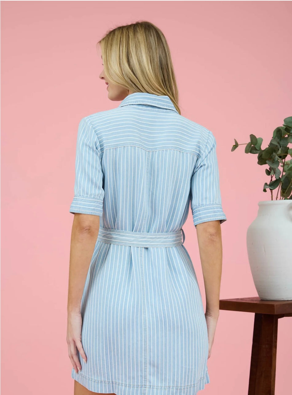 Pinstripe Denim Dress