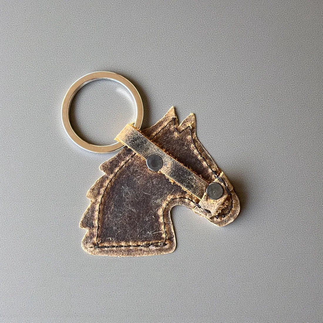 Horse Cowhide & Leather Keychain
