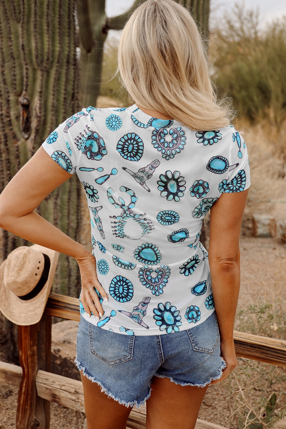 Turquoise Mesh Tee