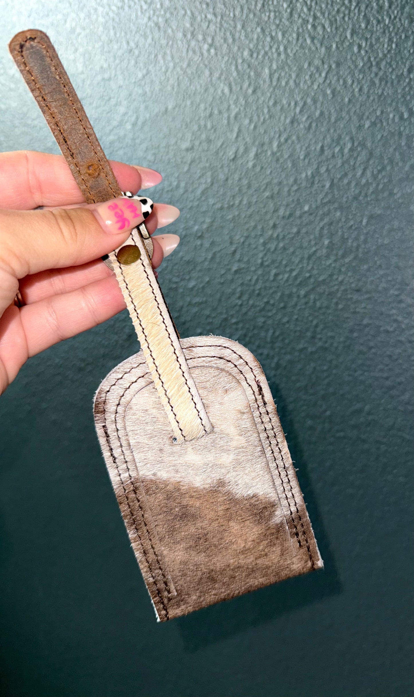 Cowhide Luggage Tag