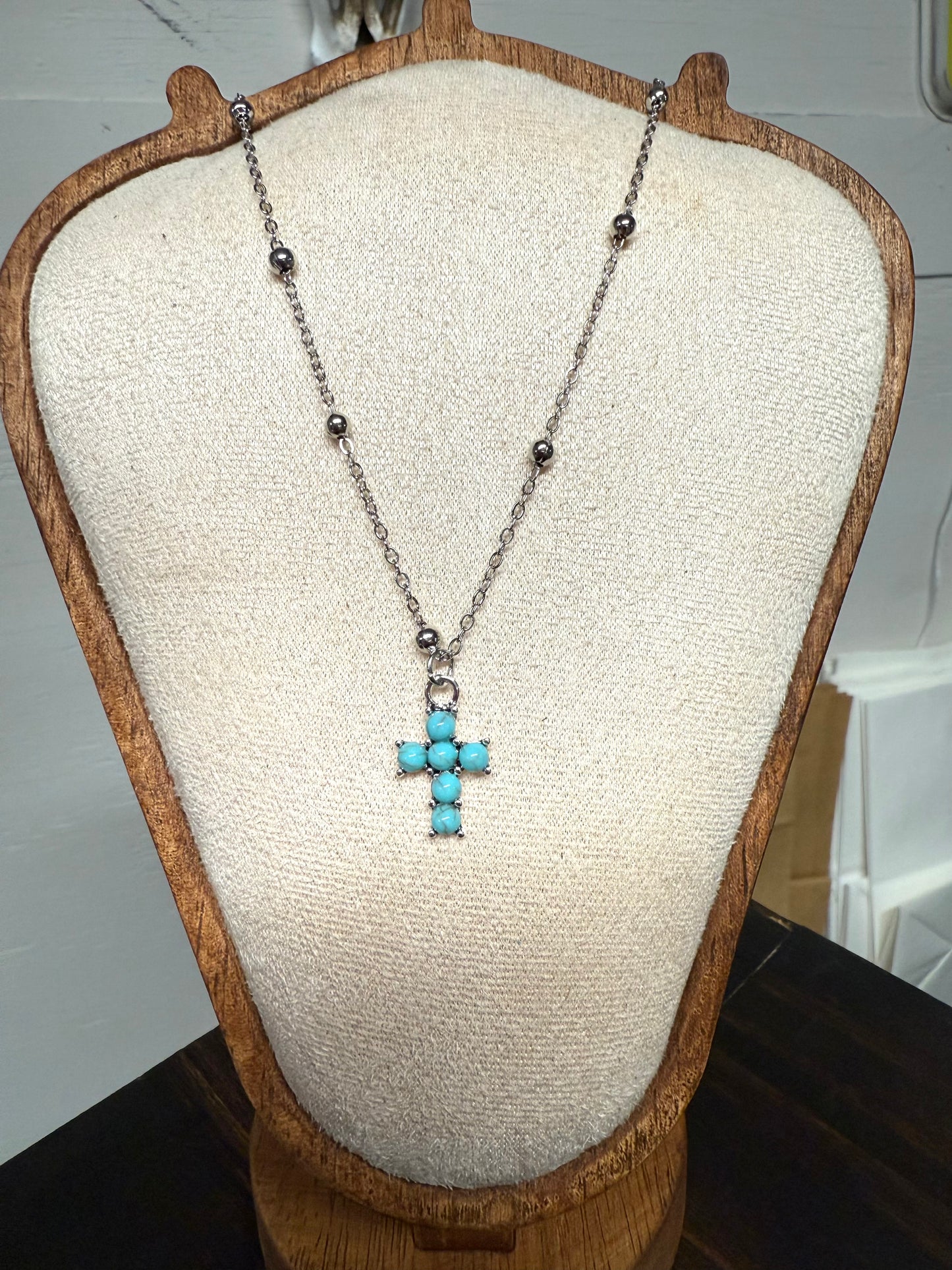 Turquoise Cross Necklace