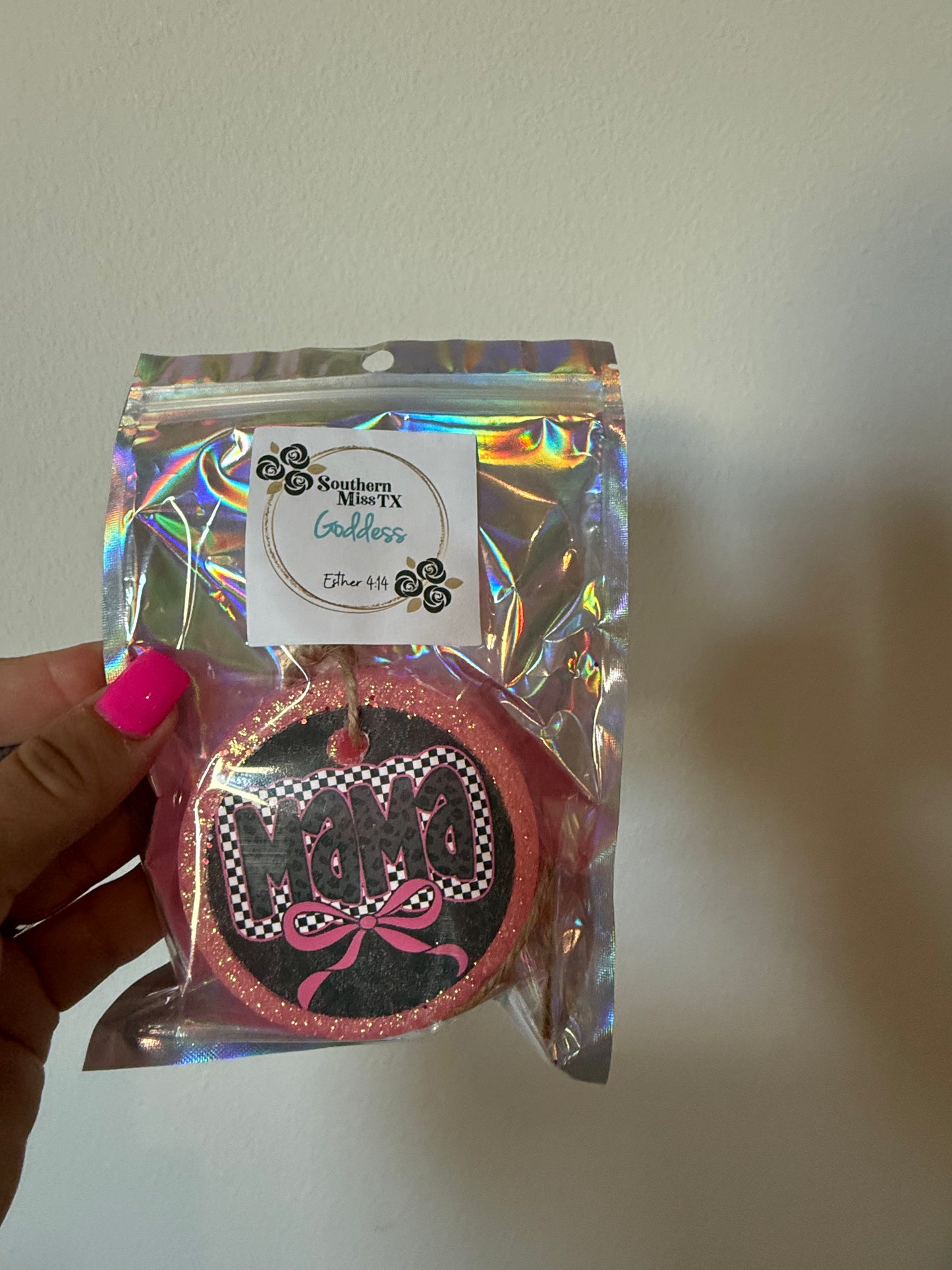 Pink Mama Bow Car Freshie- Goddess
