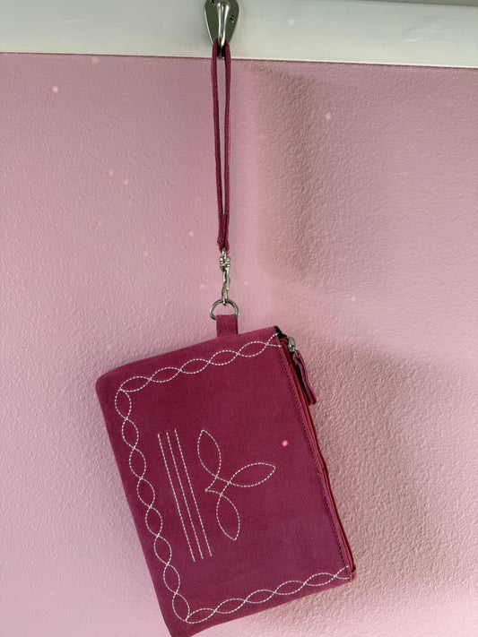 Pink Western Wristlet
