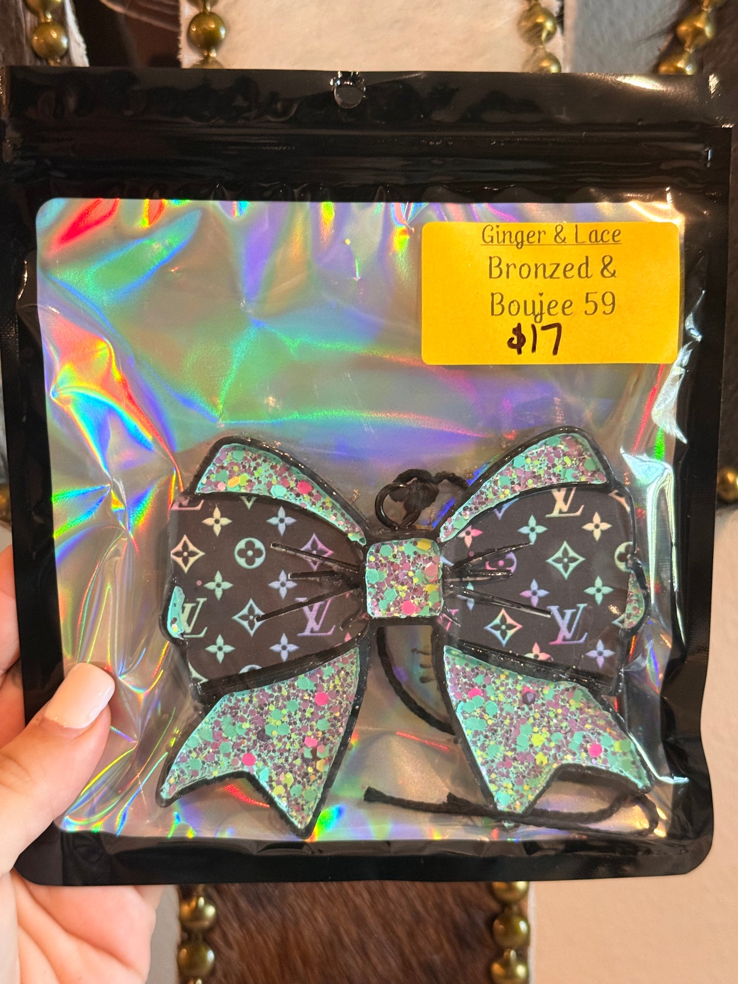Multicolor LV Bow Car Freshie