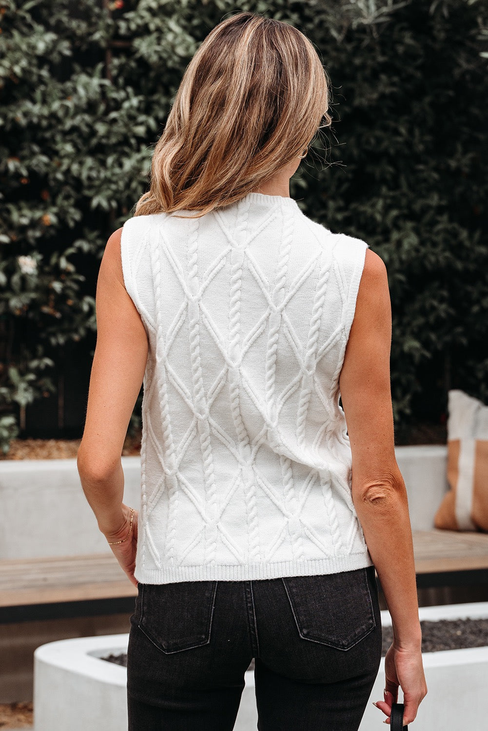 White Pearled Knit Top