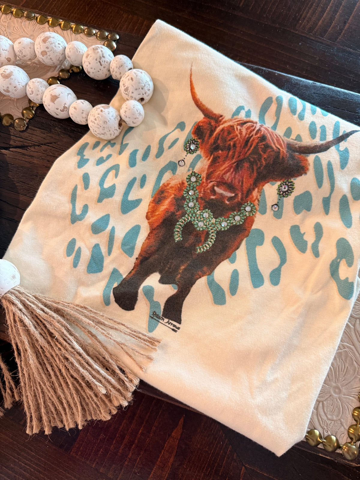 Highland Cow & Rhinestone Childs Tee