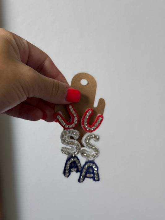 USA Beaded Earrings