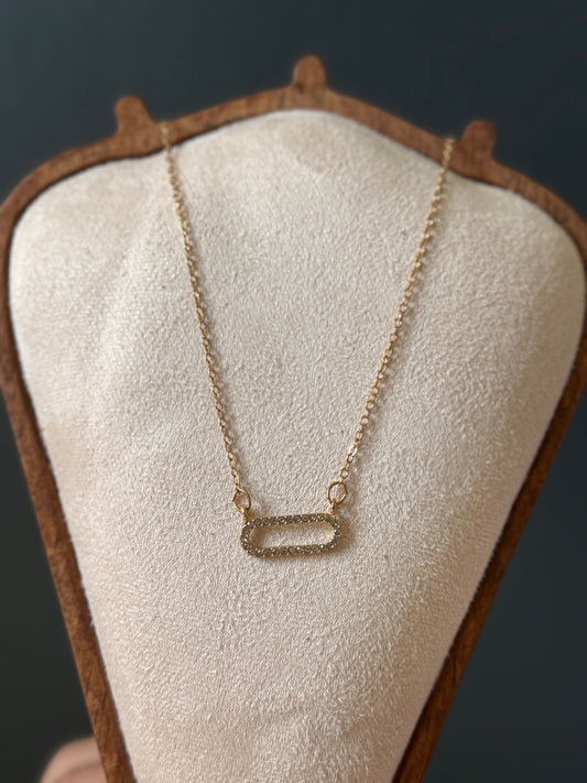 Gold & Rhinestone Pendant Necklace