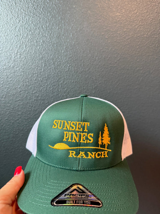 Green & Yellow Sunset Pines Ranch Hat