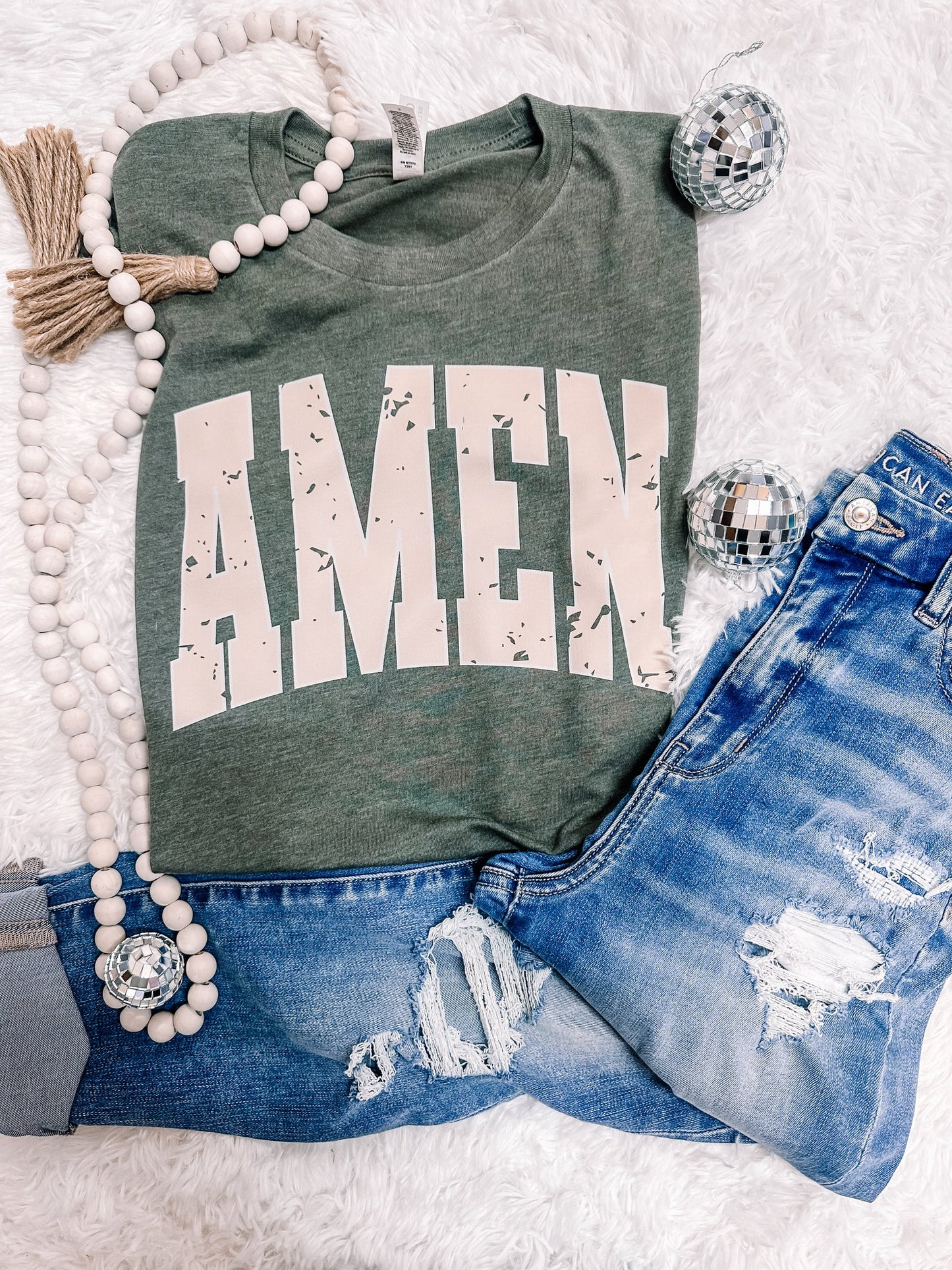 Olive Amen Graphic Tee