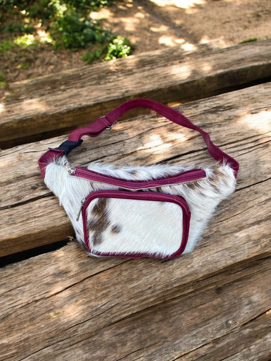 Burgundy Cowhide Fanny Pack