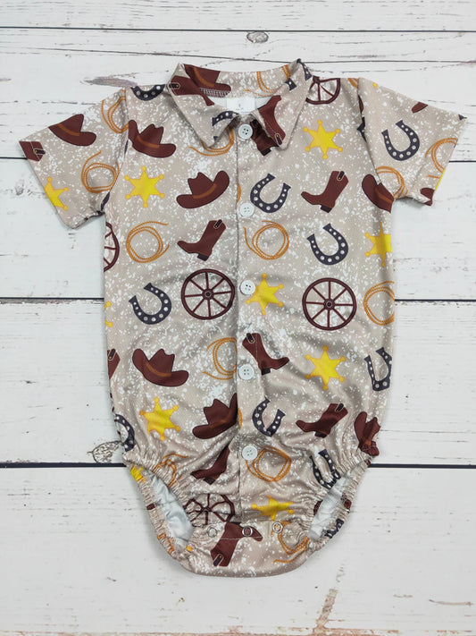 Western Baby Boy Romper
