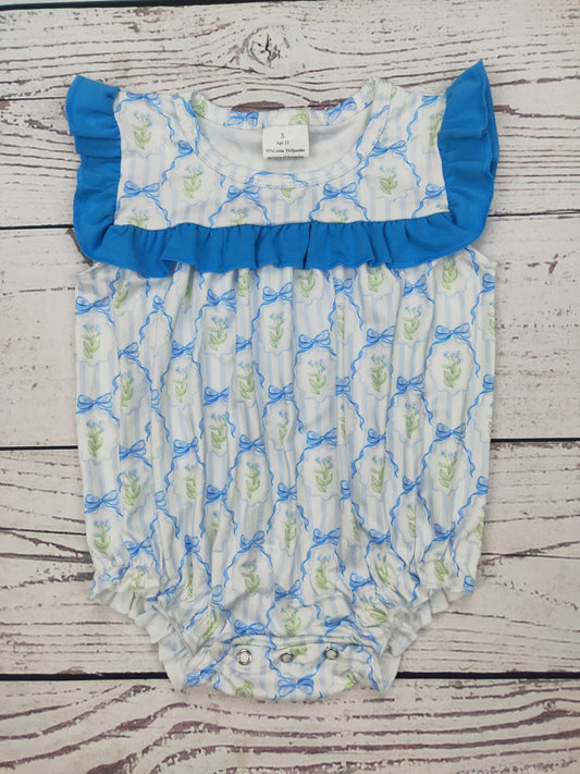 Blue Bow Baby Girl Bubble