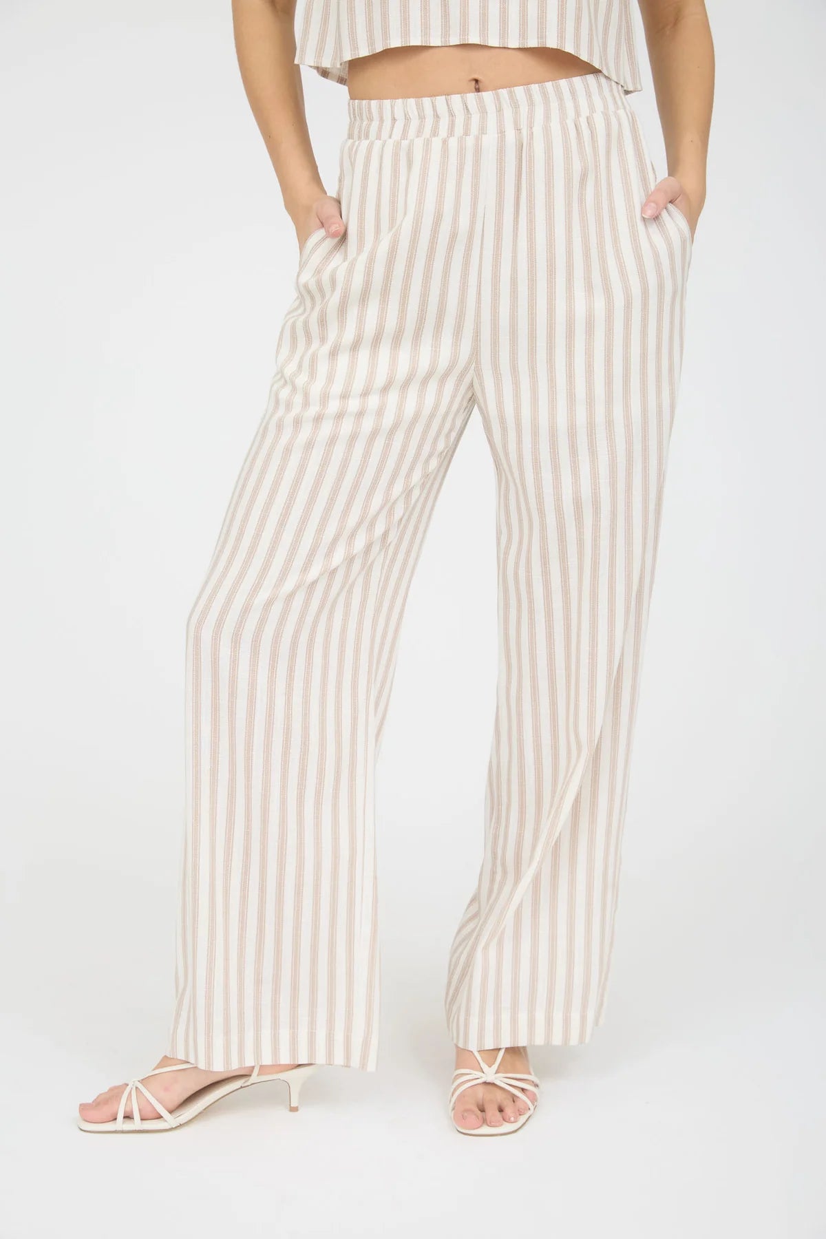 Stripe Linen Top and Pant Set