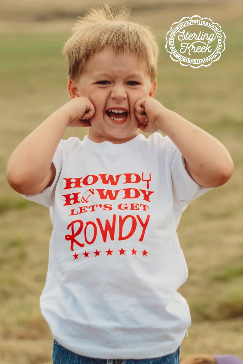 Red & White Howdy Kids Graphic Tee