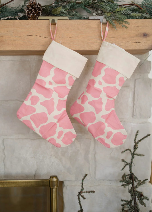 Pink Cowhide Stocking