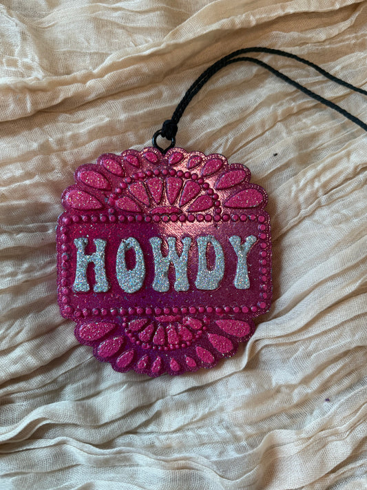 Pink Howdy Car Freshie