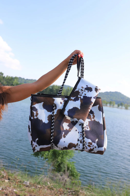 Brown Cowhide Large Tote