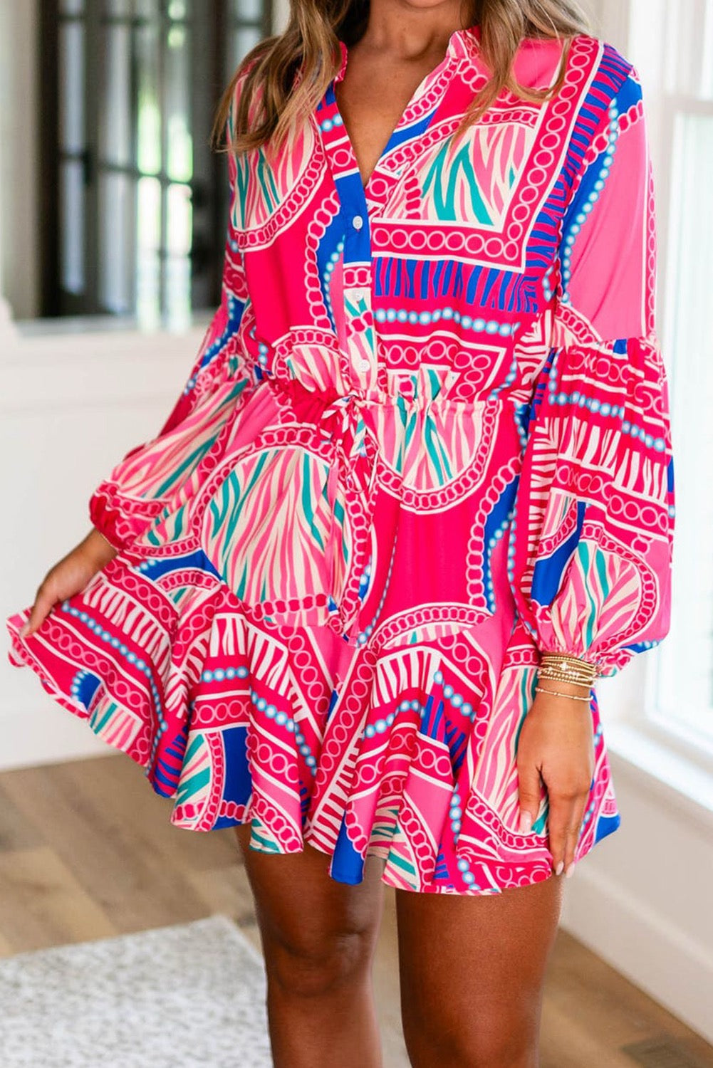 Hot Pink & Blue Coastal Dress