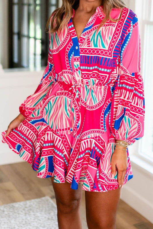 Hot Pink & Blue Coastal Dress