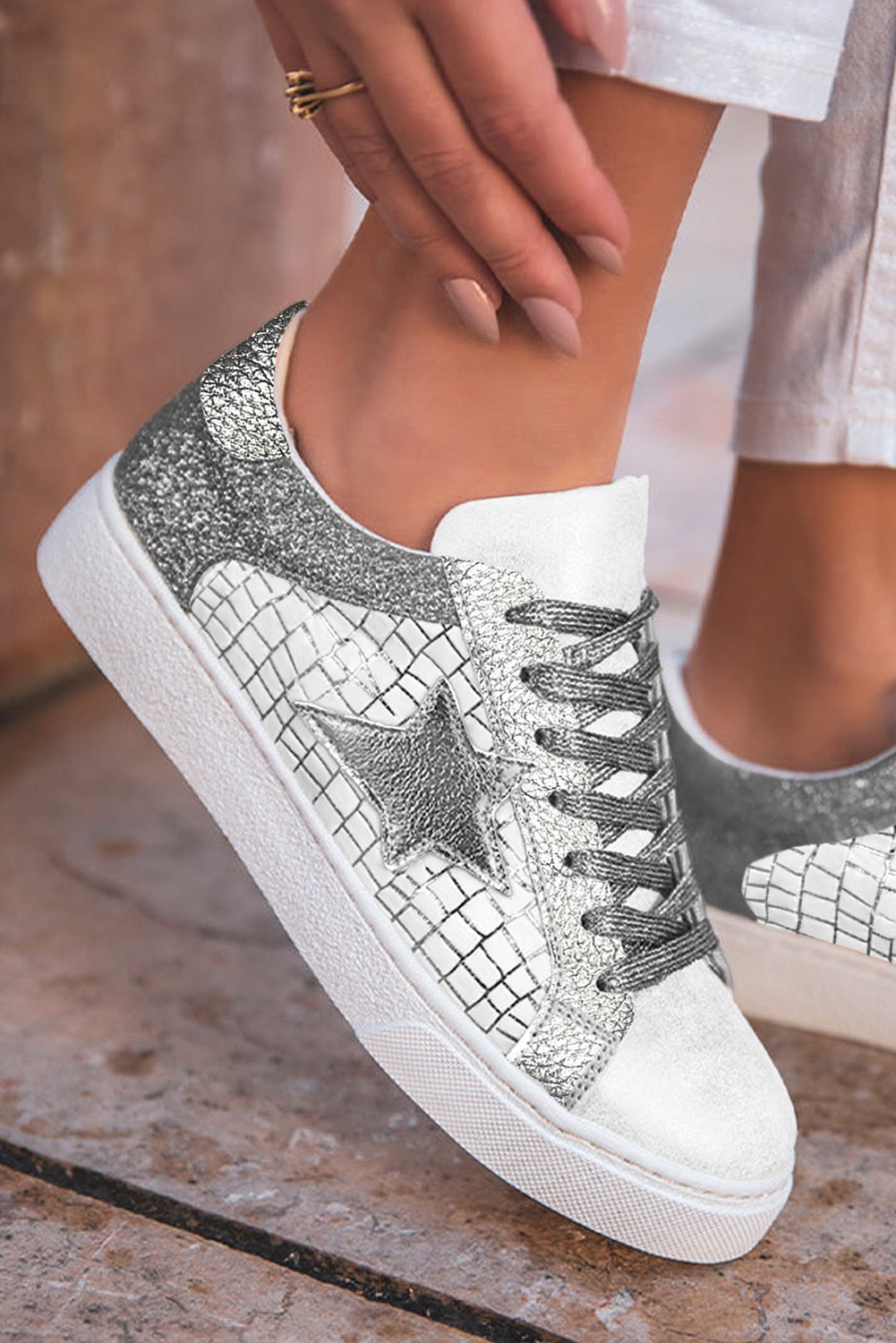 Silver Star & Glitter Shoes