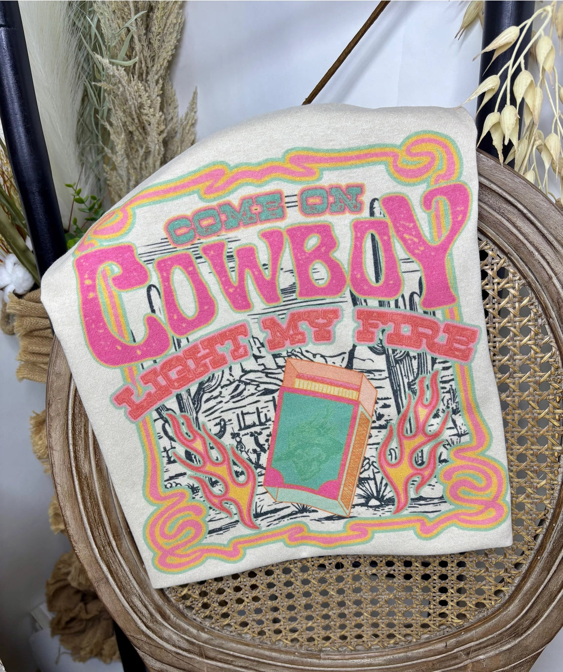 Cowboy Light My Fire Graphic Tee