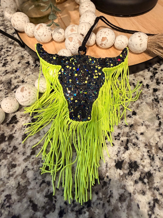 Black & Lime Bullhead Car Freshie