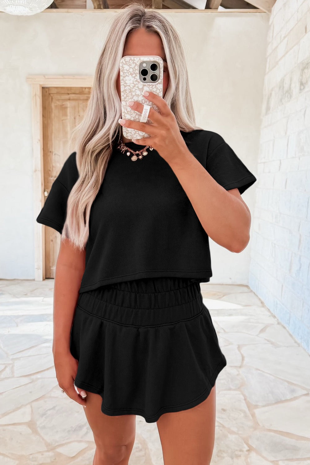 Black Everyday Skort Set