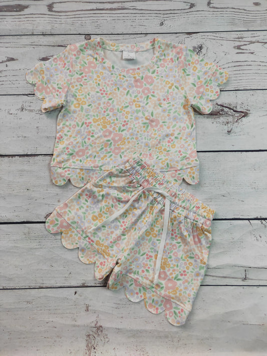 Girls Floral Scallop Set
