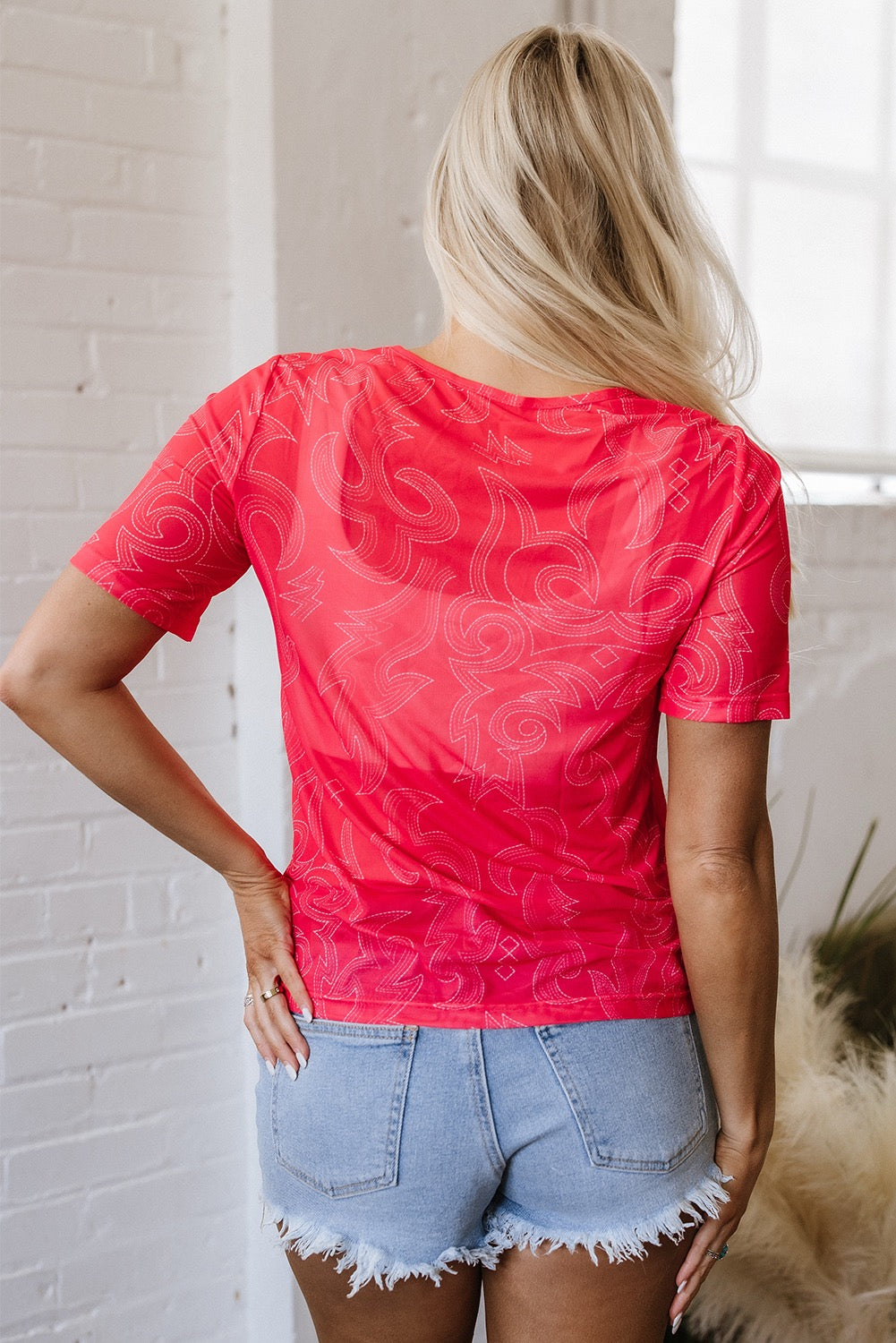 Western Coral Mesh Top