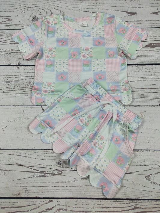Girls Patchwork Scallop Set